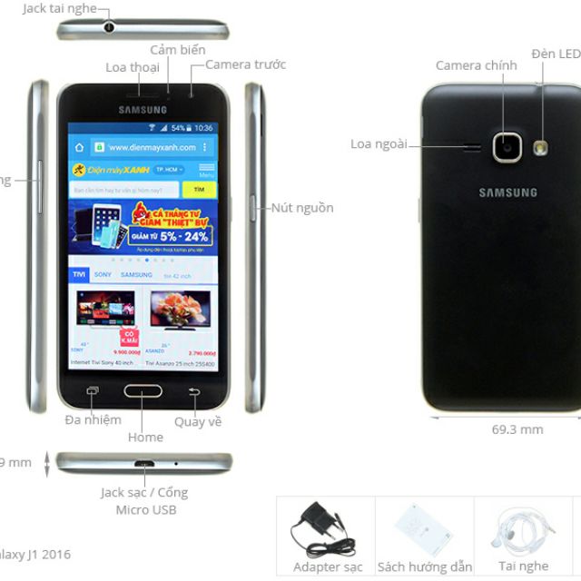 Điện thoại cũ Galaxy J1, xài ok