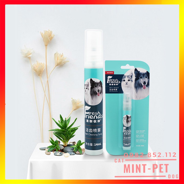 [Mã 44FMCGSALE1 giảm 10% đơn 250K] Xịt Thơm Miệng Vệ Sinh Răng Miệng Chó Mèo 14 ml #MintPet