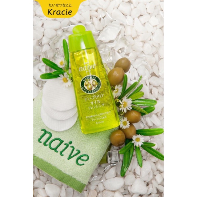 Dầu Tẩy Trang Dịu Nhẹ Kracie Naive Deep Cleansing Oil - Tặng Băng vệ sinh Elis Nhật bản 8 miếng/1 gói