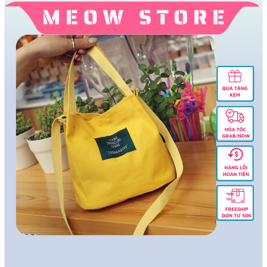 Túi xách nữ dễ thương túi vải canvas đẹp giá rẻ MEOW STORE TX06