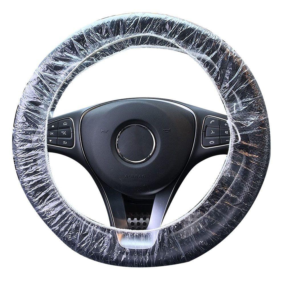 Bộ 100 Vỏ Bọc Vô Lăng Xe Hơi Bằng Nhựa Trong Suốt Dùng Một Lần Chất Lượng Cao