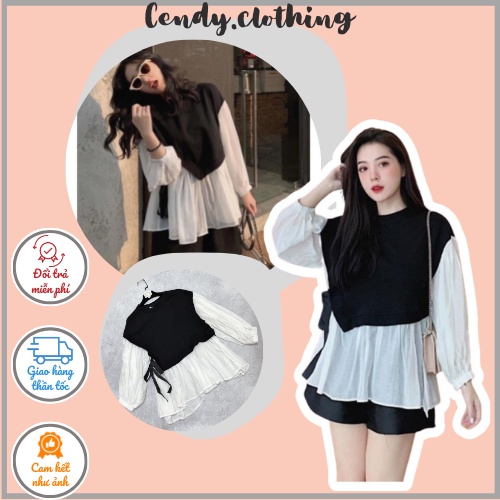 [Hàng Cao Cấp Loại 1 + Video Thật]  - Áo BabyDoll Nơ Eo Phong Cách Bánh Bèo CendyClothing - CD059