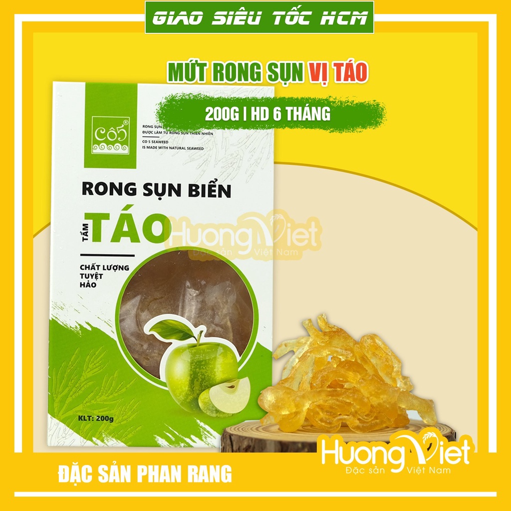 Mứt rong sụn Phan Rang 200g rong sợi nguyên bản tẩm vị trái cây tự nhiên, ít đường, ăn vặt giảm cân đẹp da, ngừa bướu cổ