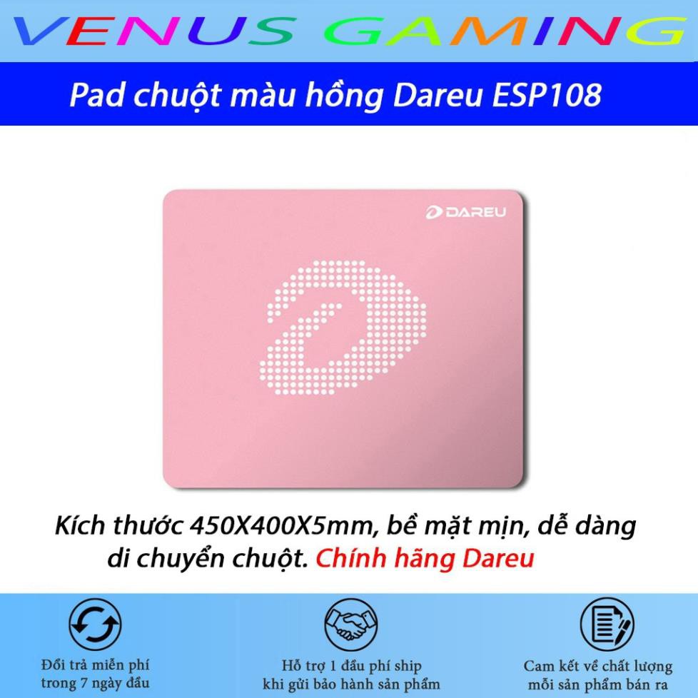 Bàn di chuột Dareu ESP108 - Màu hồng cực kute - Full box