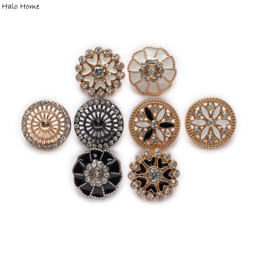 Set 5 nút áo đính đá kim cương giả 18mm