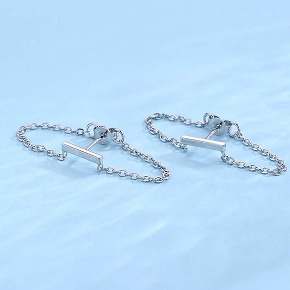 Khuyên Tai VANES1 Dạng Chuỗi Hình Học Phong Cách Hàn Quốc Thanh Lịch Cho Nữ