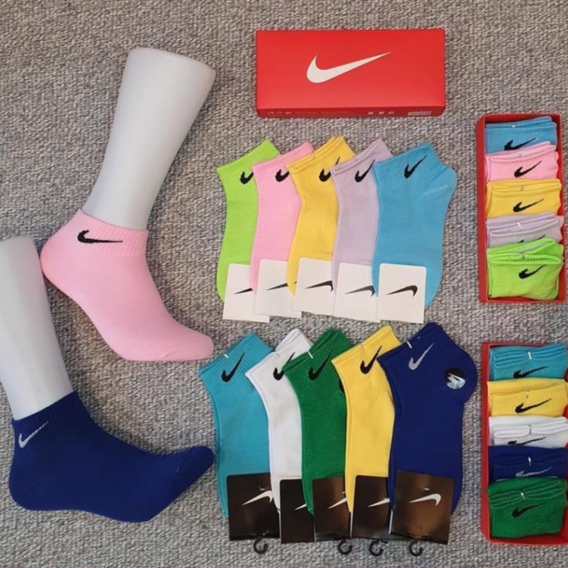 Tất Nữ cổ ngắn, Tất nam, Vớ thể thao [Hộp 5 đôi Naiki màu]  PK Tkutrang