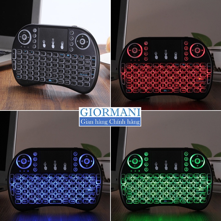 Bàn phím mini kiêm chuột cảm ứng không dây cho Smart Tivi, TV Box, Laptop  - Hàng cao cấp GIORMANI