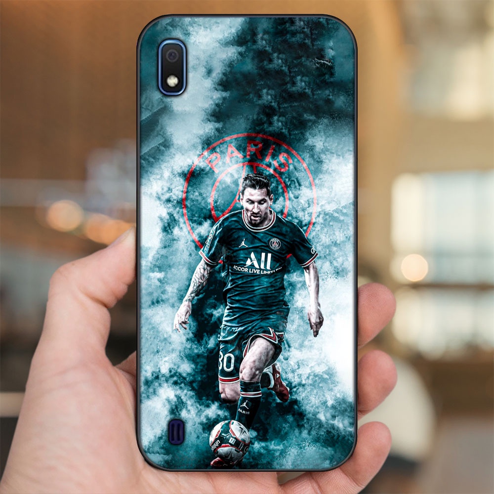 Ốp lưng Samsung A10 viền đen in hình Lionel Messi Barcelona PSG