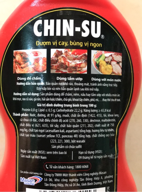 Tương ớt CHIN-SU chai 250g