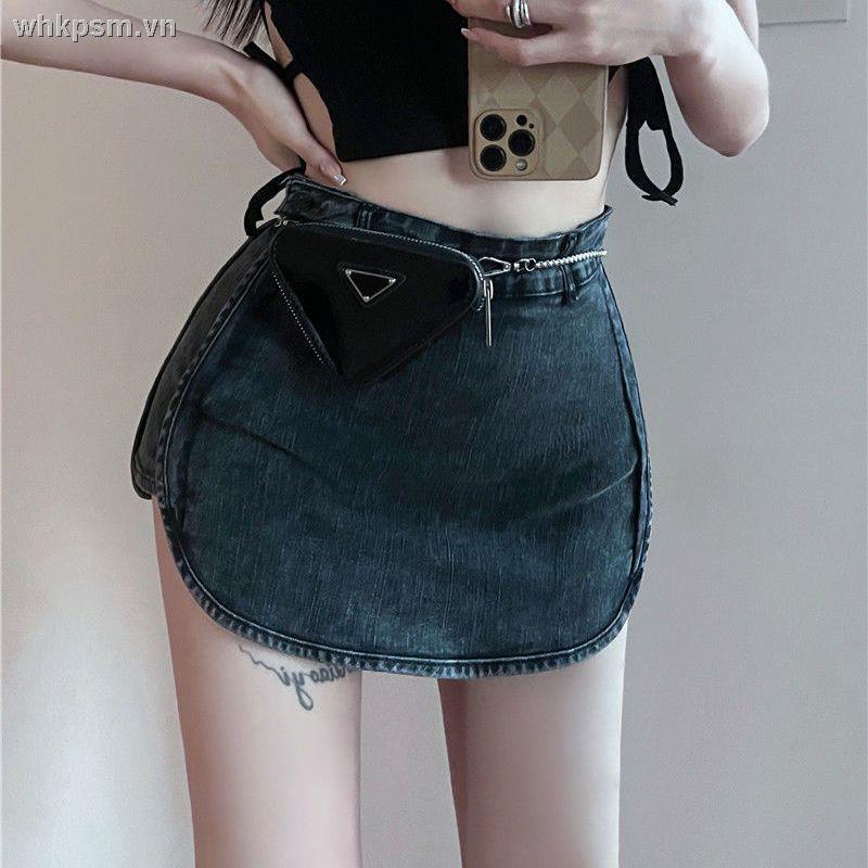 Chân Váy Jeans Lưng Cao Thời Trang Dành Cho Nữ