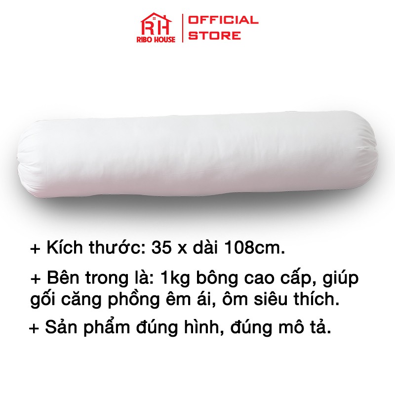 Ruột gối ôm RIBO HOUSE dài 108 cm êm nằm ôm ngủ ngon hơn RGH3x1