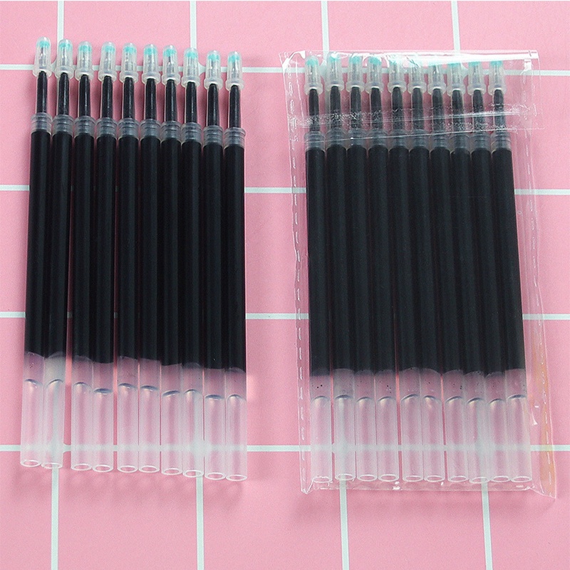 Set 10 Ruột Bút Mực Gel Màu Đen Ngòi 0.5mm