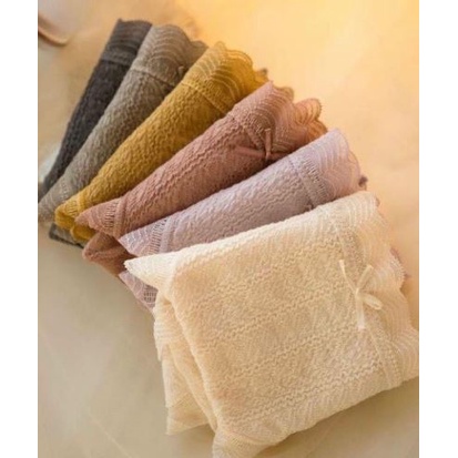 Được chọn màu - Quần lót cotton phối ren nơ quyến rũ 046 &lt;55kg