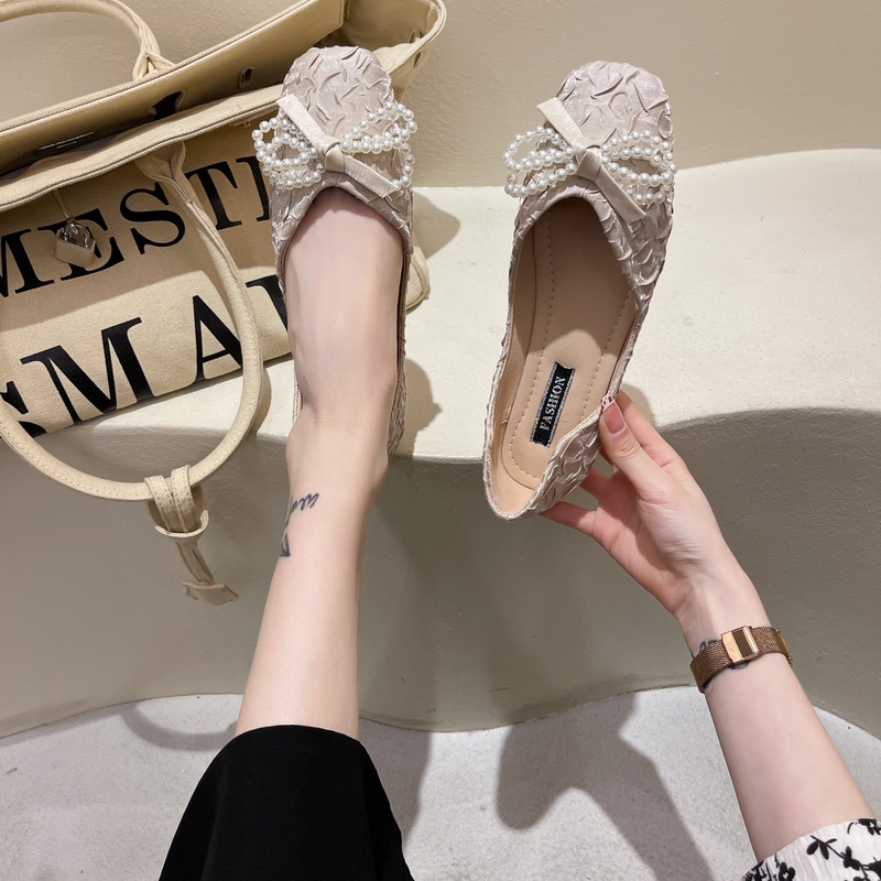 Fairy Gentle Wind Peas Shoes Female A Pedal 2021 Summer New Shallow Mouth Single Shoes Women To Wear Flat Shoes