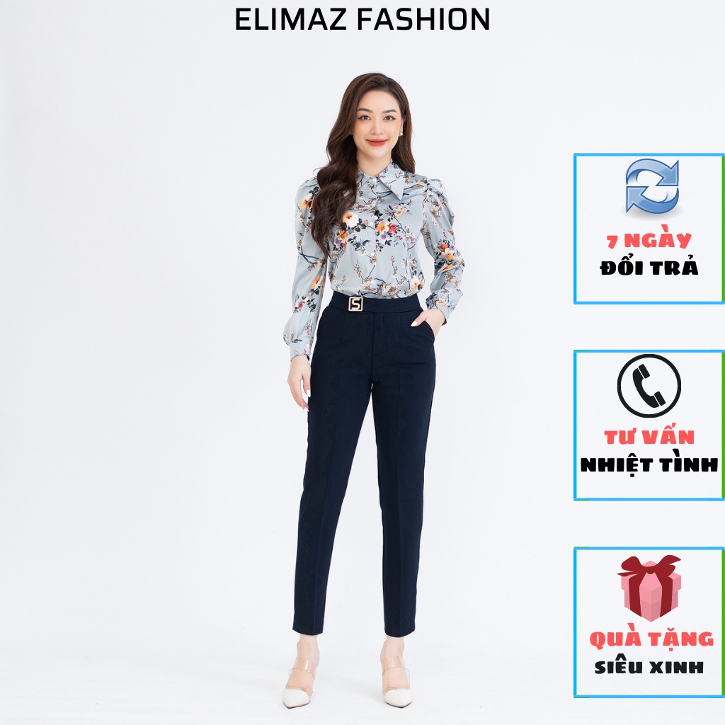Quần tây âu nữ lưng cao dáng baggy nhẹ, chất liệu tuyết mưa cao cấp Elimaz EQ20.013 - Hàng mới về
