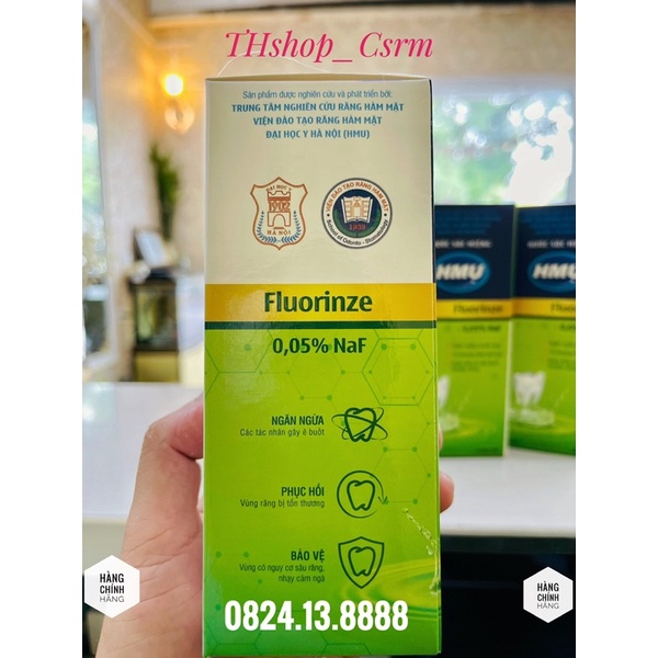 Nước súc miệng HMU Fluorinze 0,05%  NaF 250ml của Đại học Y Hà Nội ( Chính Hãng)