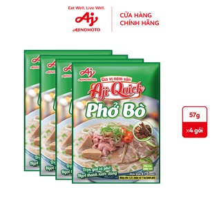 Lốc 4 gói gia vị nêm sẵn Phở Bò Aji-Quick 57g/1 gói