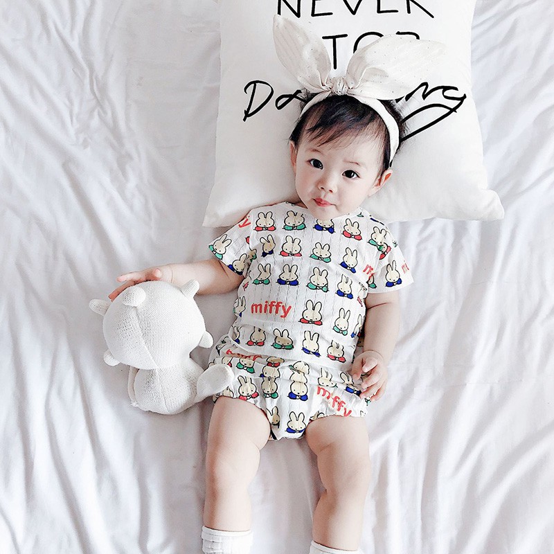 Bộ áo thun cộc tay in hình + quần lót cho bé