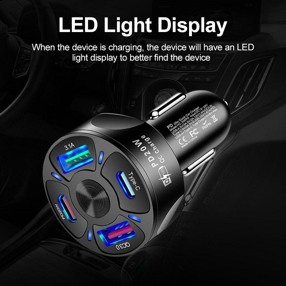 Cốc Sạc Nhanh QC3.0 Type-C USB Cho Xe Hơi