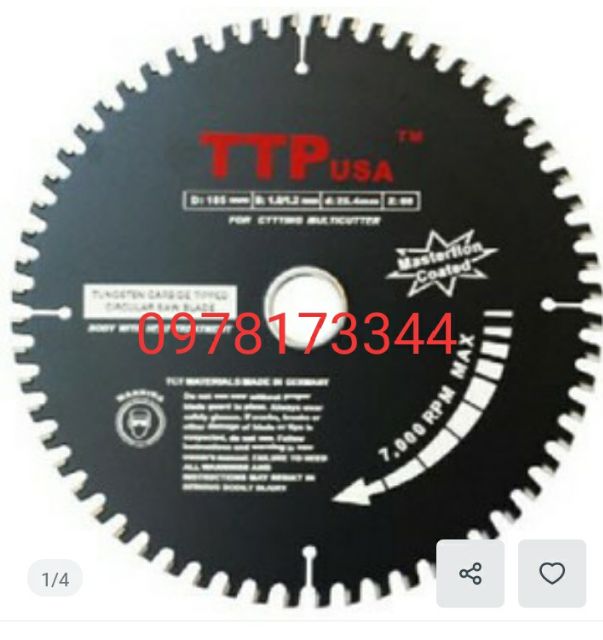 Lưỡi Cắt Nhôm , Gỗ, Sắt Đa Năng TTP usa 185mm 60 răng made in germany