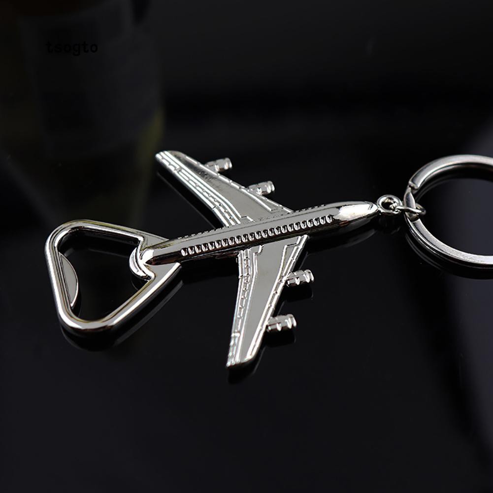 Móc Khóa Kiêm Đồ Khui Nắp Chai Hình Máy Bay Bằng Kim Loại