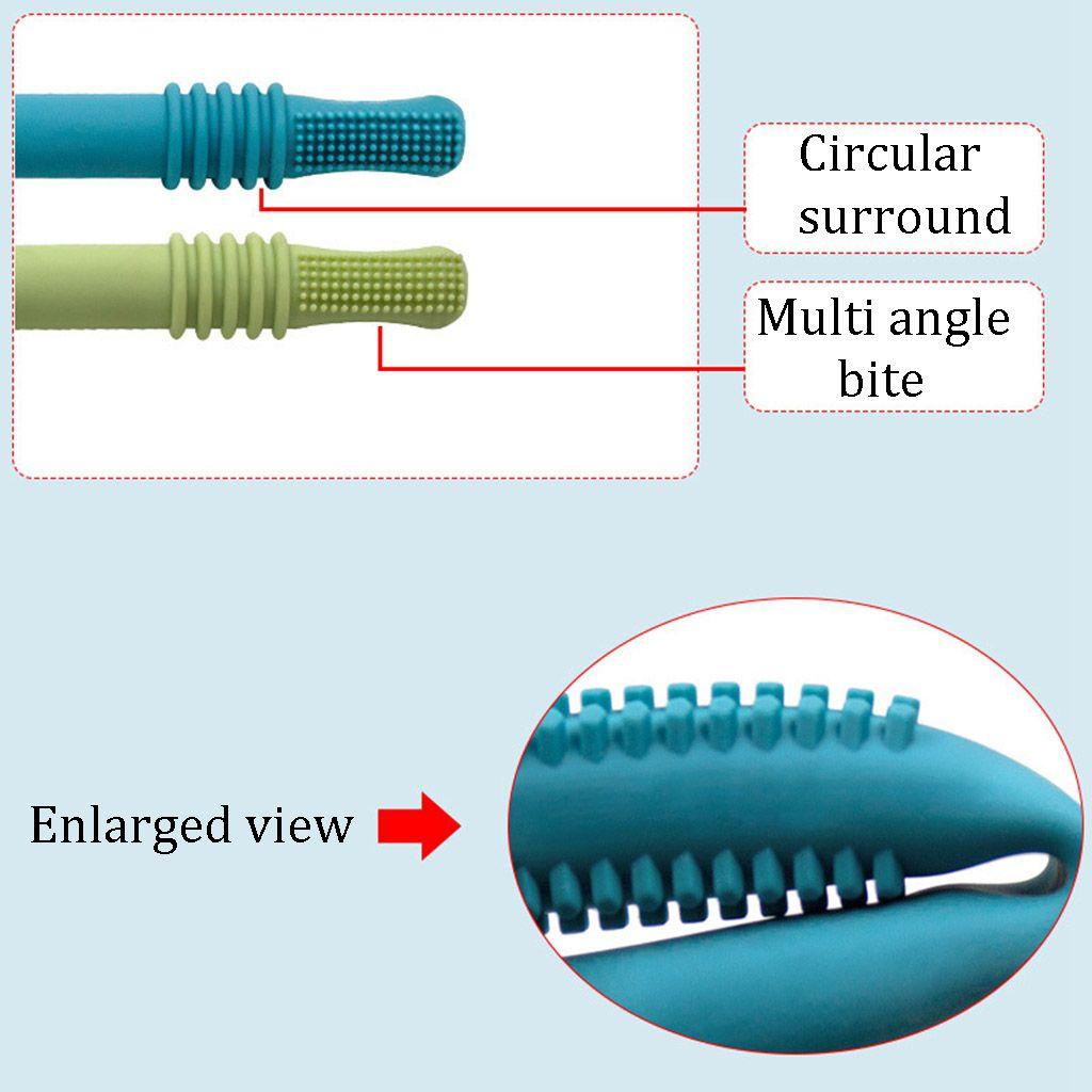 1 Bàn Chải Đánh Răng Silicone Cấp Thực Phẩm An Toàn Cho Bé Từ 3-12 Tháng Tuổi