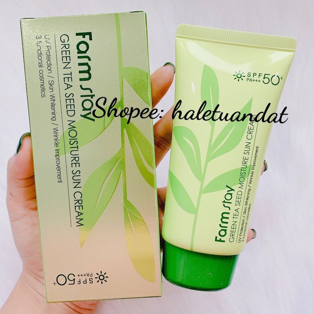 Kem Chống Nắng Trà Xanh FARMSTAY GREEN TEA SEED MOISTURE SUN CREAM SPF 50+ PA+++