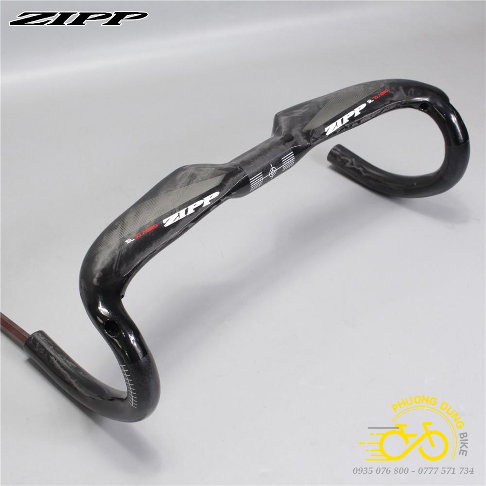 Ghi đông dẹp xe đạp road Carbon ZIPP 400 / 420 / 440 x 31.8mm (Bóng)