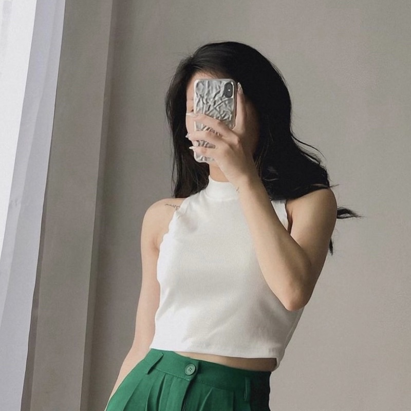 [SALE] ÁO CROPTOP 3 LỖ THUN GÂN (ảnh thật)