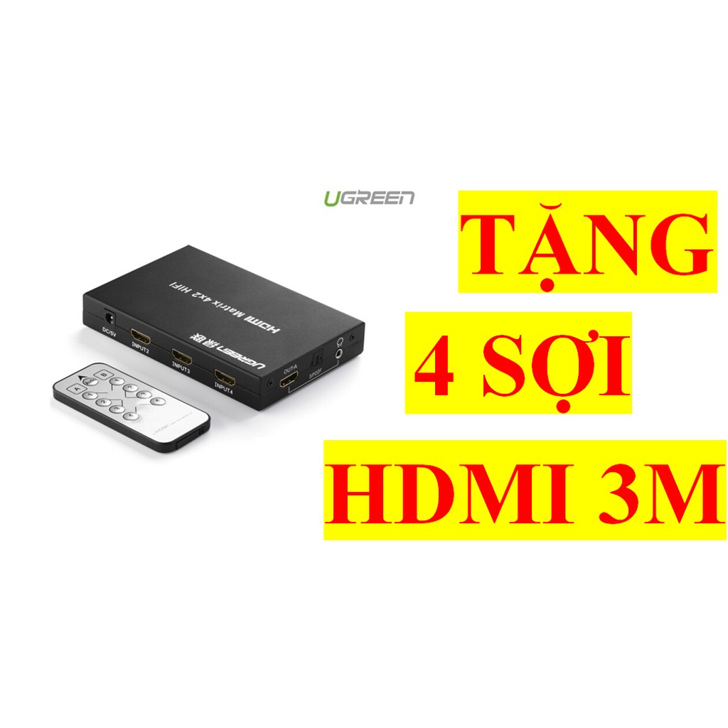 Bộ Switch HDMI 4 Vào 2 Ra Cao Cấp Ugreen 40216