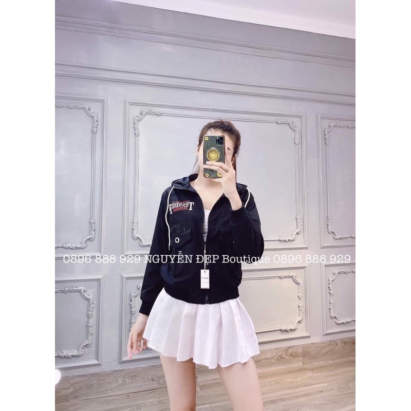Áo khoác dù nữ có mũ form rộng chống nắng form ôm eo in chữ Bycicle MQ Fashion KD11