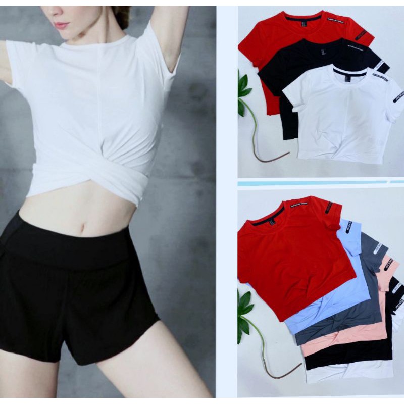 áo croptop tập gym,yoga,aerobic xoắn eo nữ siêu xinh