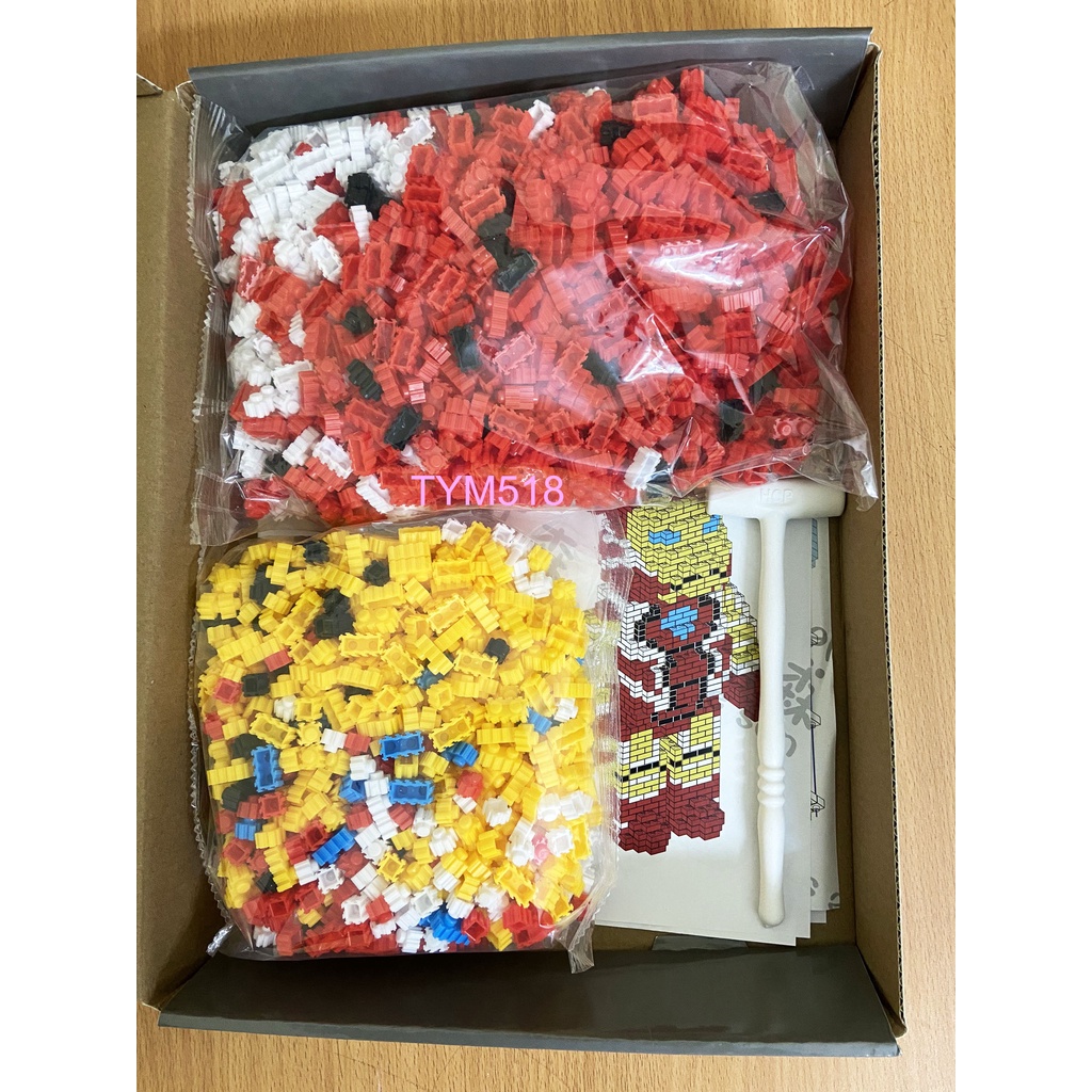 Lắp ráp mô hình 3D Gấu Bearbrick cỡ lớn 36cm Hàng Đẹp iron man SIÊU HOT có ngăn kéo tặng kèm búa - iroman 36