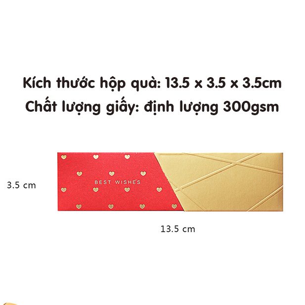 Hộp quà hình thỏi son độc đáo 13x3.5cm H03 hộp giấy đựng quà tặng valentine, 8/3, bánh kẹo, son môi mỹ phẩm