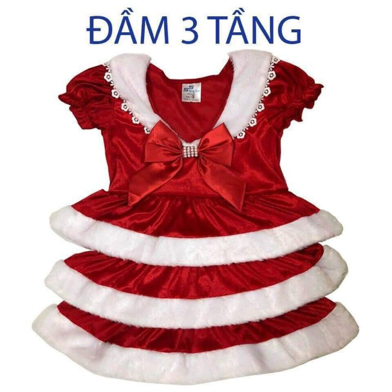 Đầm noel nhung mềm mịn cho bé gái