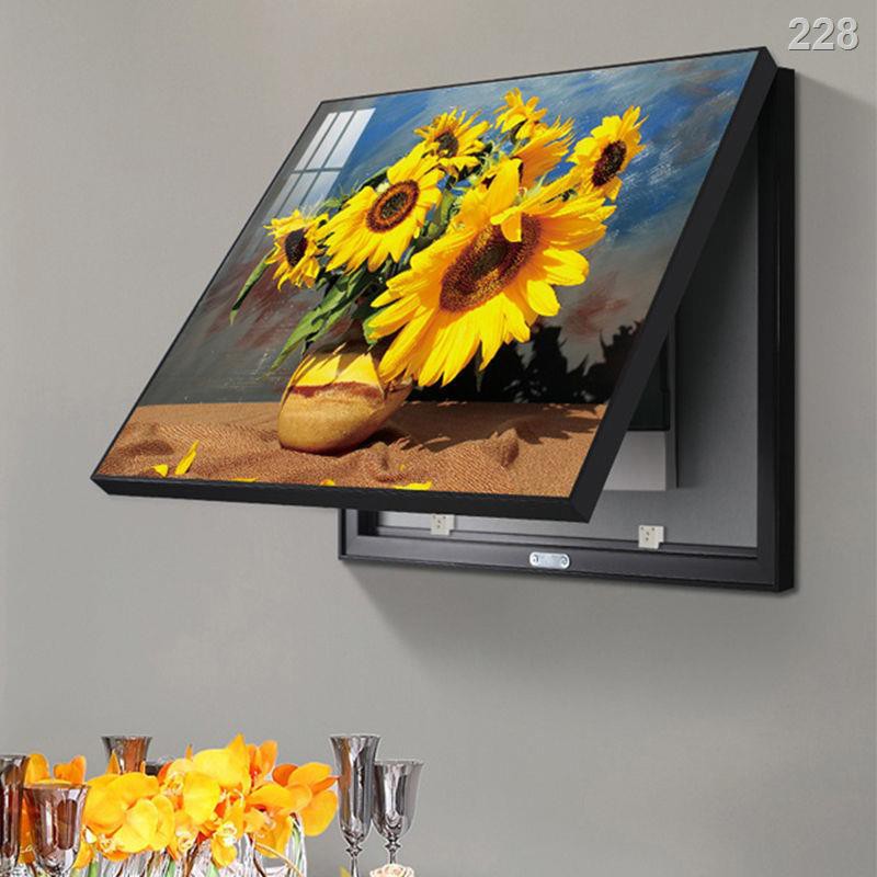 FHộp đồng hồ đo điện gia dụng trang trí bức tranh miễn phí đục lỗ hoa hướng dương tường phòng khách hiện đại