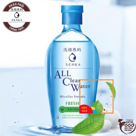 Nước Tẩy Trang Kiềm Dầu,Ngăn Ngừa Mụn Trà Xanh Senka All Clear Water Micellar Formula