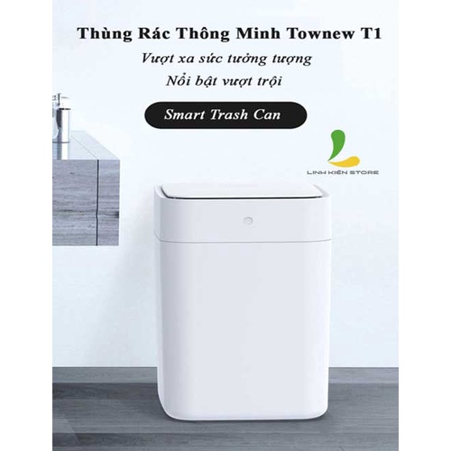 Thùng rác thông minh TOWNEW T1S 15.5L - Tự động hàn miệng túi - Sạc 1 lần dùng 50 ngày - Bảo hành 12 tháng