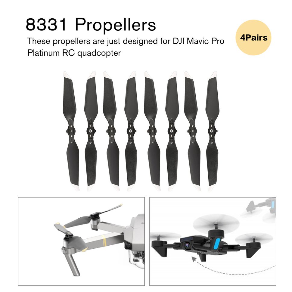 (Mới) Bộ 4 cặp cánh quạt 8331 cho DJI Mavic Pro Platinum