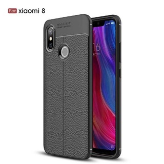 Xiaomi Mi8 Ốp dẻo vân da sần chống sốc Autofocus