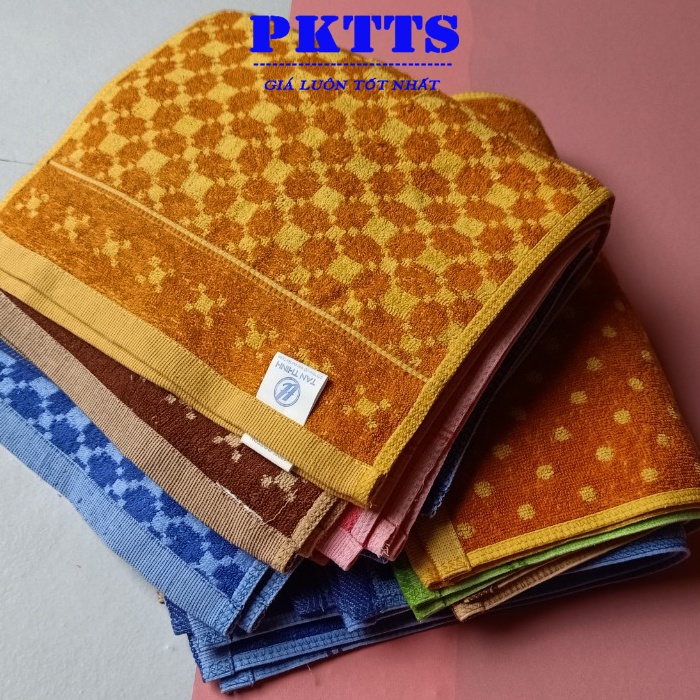Khăn mặt cỡ lớn 55 x 30 cm thương hiệu Tân Thịnh hàng Việt Nam chất lượng cao.