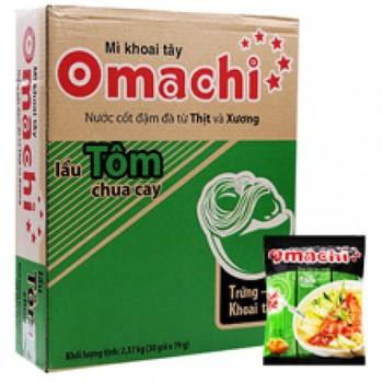 Thùng mì Omachi (Sườn,Bò,Tôm chua cay,Xốt spaghetti) 80gr thùng 30 gói