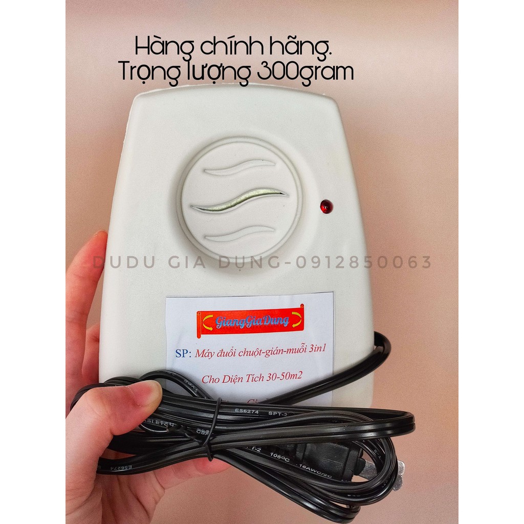 Máy Đuổi Chuột Muỗi Gián 3 In 1 Dùng Sóng Siêu Âm Thanh - CÓ HÌNH TEST SÓNG