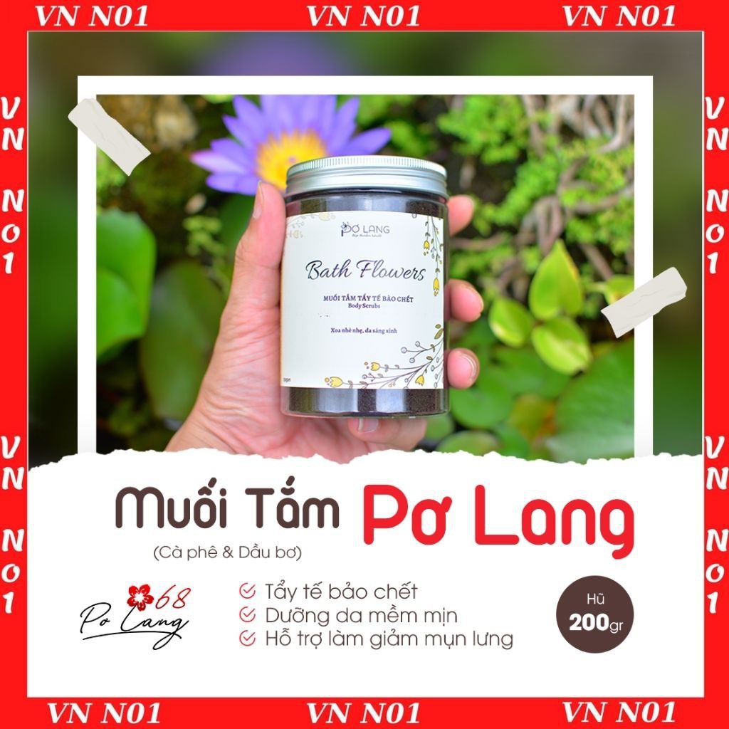 MUỐI TẮM CÀ PHÊ PƠ LANG TẨY DA CHẾT, GIẢM MỤN LƯNG, DƯỠNG TRẮNG DA HŨ 130gr