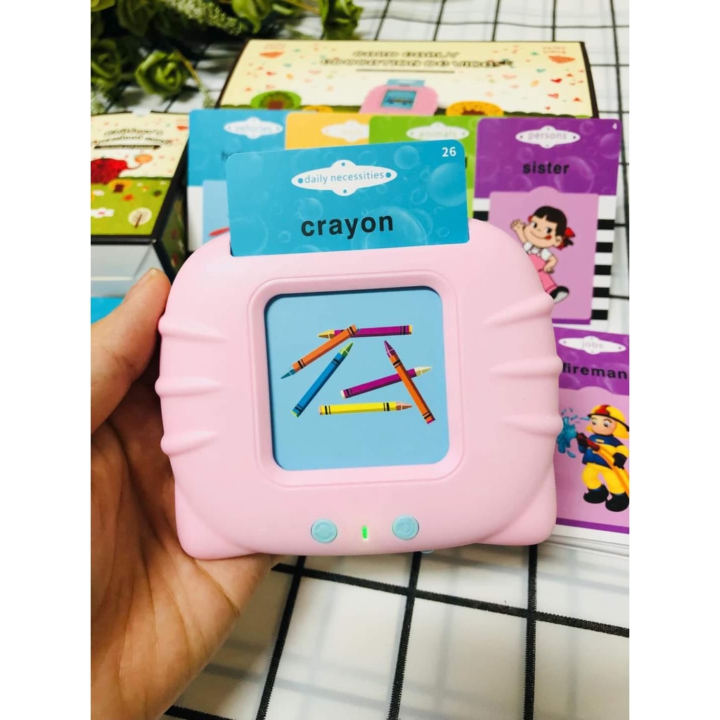 Máy đọc thẻ tiếng anh,Máy học tiếng anh flashcard 112 thẻ 224 từ khoá và 12 chủ đề song ngữ Anh Việt, thẻ học thông minh