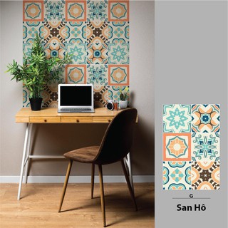 Decal gạch bông dán tường bộ San Hô