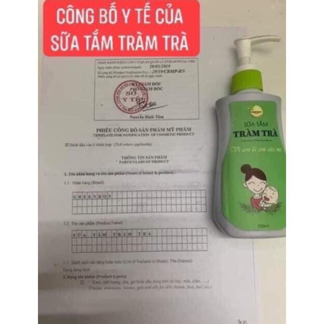 SỮA TẮM GỘI THẢO DƯỢC TRÀM TRÀ GREENBON CHO BÉ - Thảo dược thiên nhiên, Đuổi côn trùng - An toàn cho trẻ sơ sinh