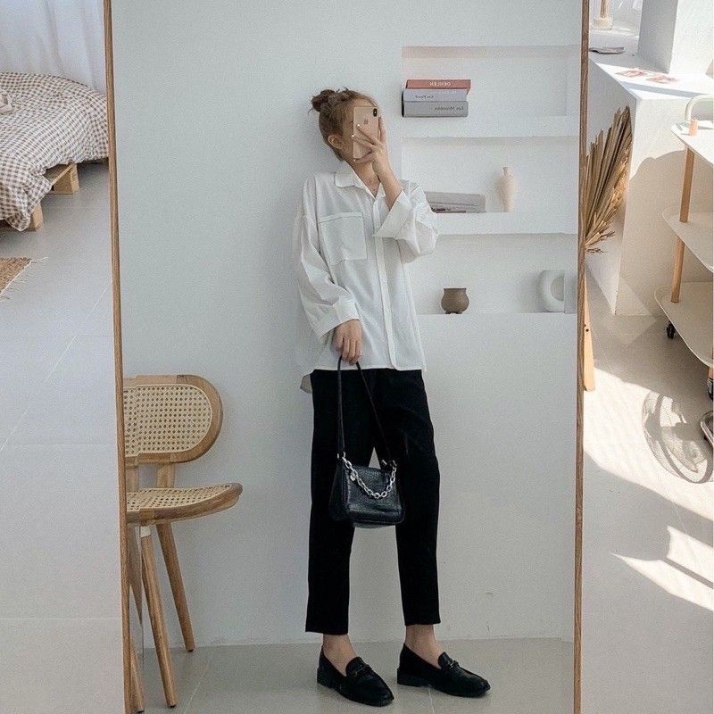 [RẺ VÔ ĐỊCH] Áo Sơ Mi Viền Chỉ Nổi Siêu Sịn Sò.hangtotgiare98