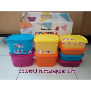 Bộ 8 hộp BQTP Colorful Rectangular Set Tupperware